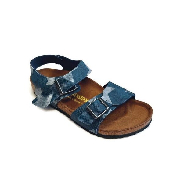 Birkenstock Womens New York Kinder Birko-Flor Sandals Blue EU 33 US L2 NARROW - Picture 1 of 9